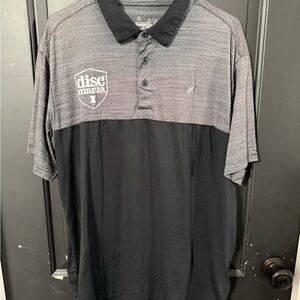 Men's Discmania Disc Golf Black and Gray Polo Shirt